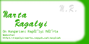 marta ragalyi business card